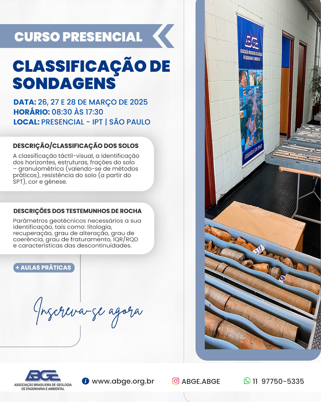 Capa do curso CURSO: CLASSIFICAÇÃO DE SONDAGENS - SÃO PAULO | MARÇO