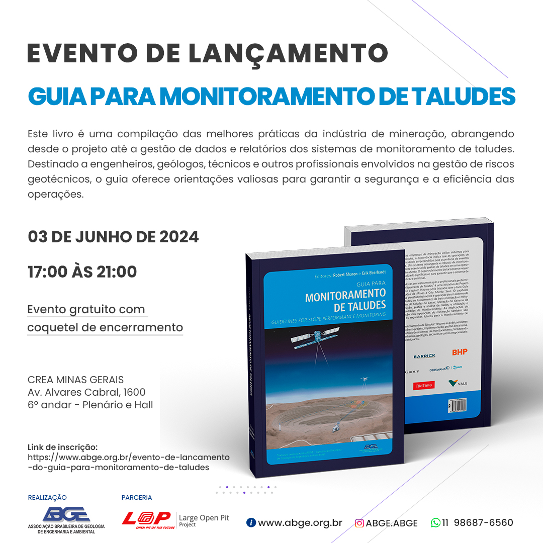 Capa do evento Evento de lançamento do Guia para Monitoramento de Taludes