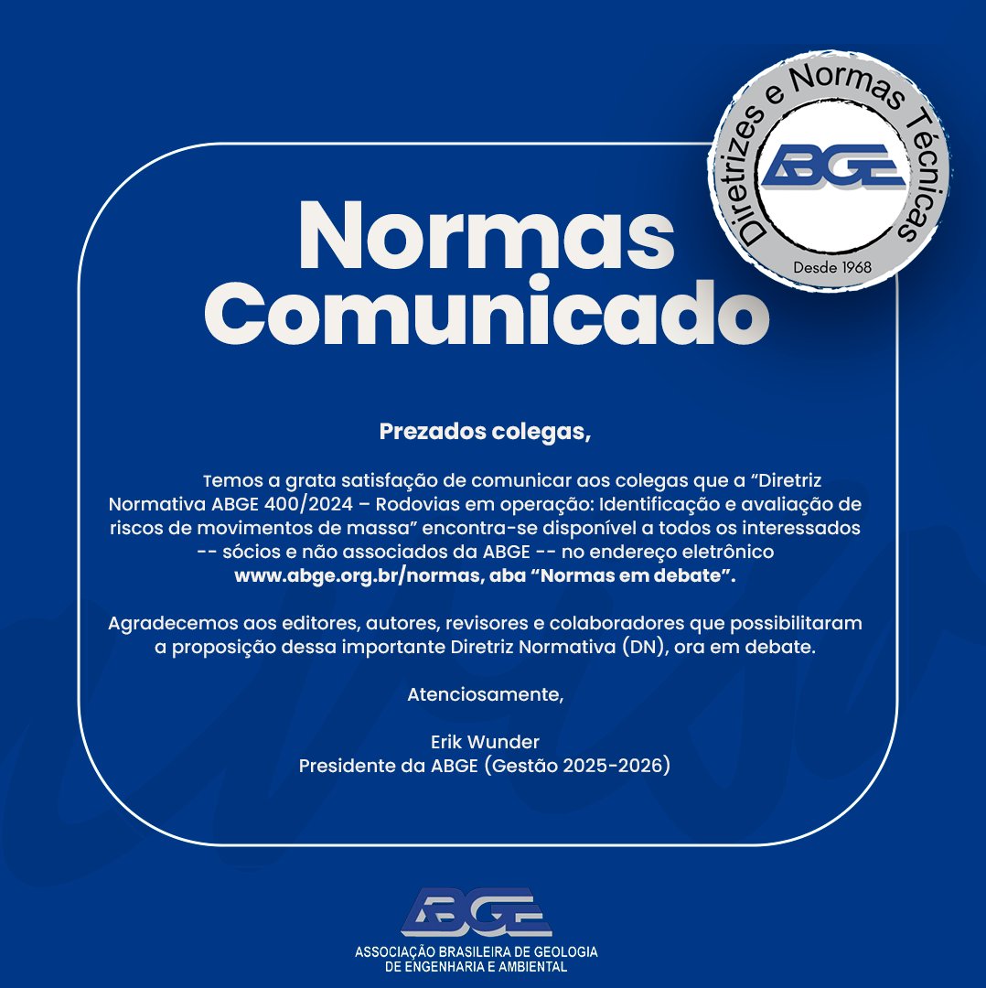 Capa da notícia NORMAS E DIRETRIZES NORMATIVAS ABGE 